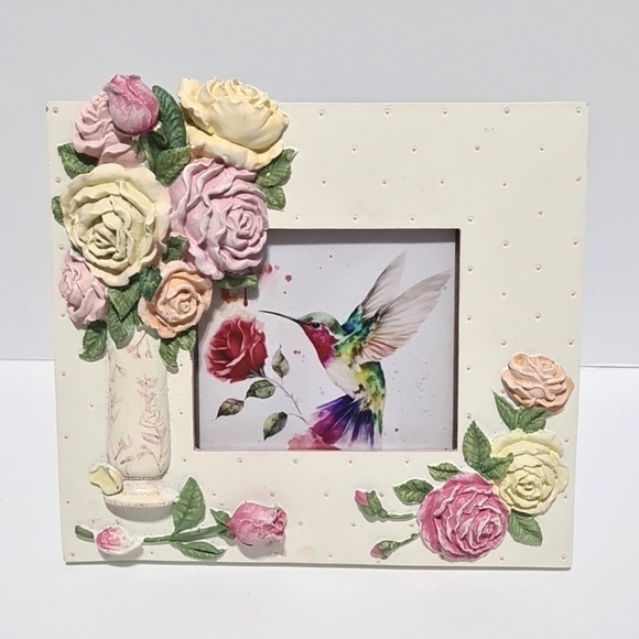 Hummingbird Watercolor Oil Painting Framed Art Print - Picture 2 of 11